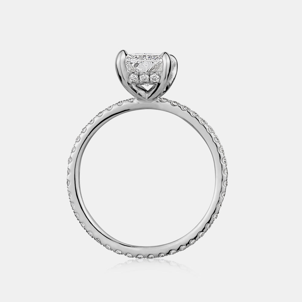 Radiant Cut Engagement Ring with Pavé Band