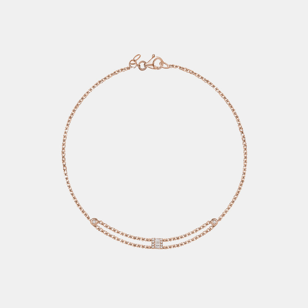  Bracelet à Baguette Unique en Diamant