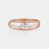 Bague incrustée en forme de topaze blanche marquetée