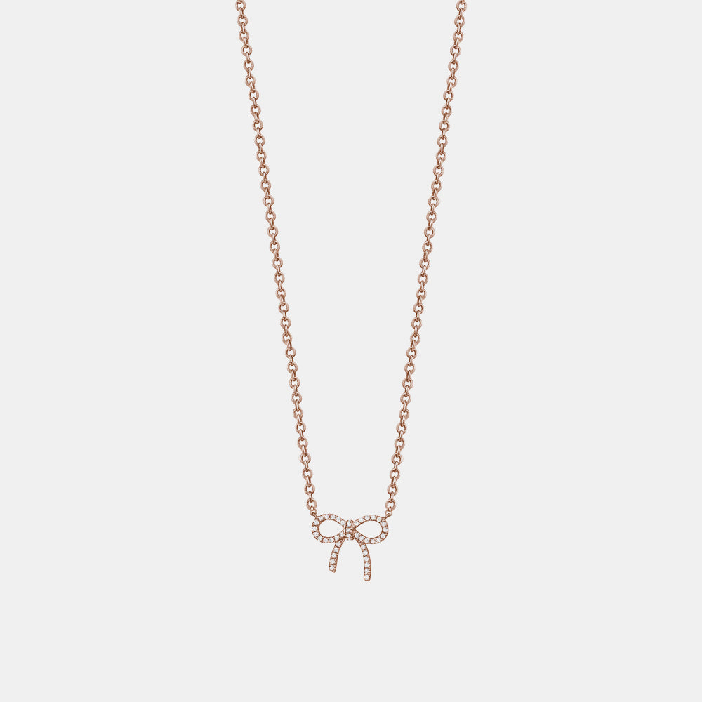 Diamond Bow Necklace