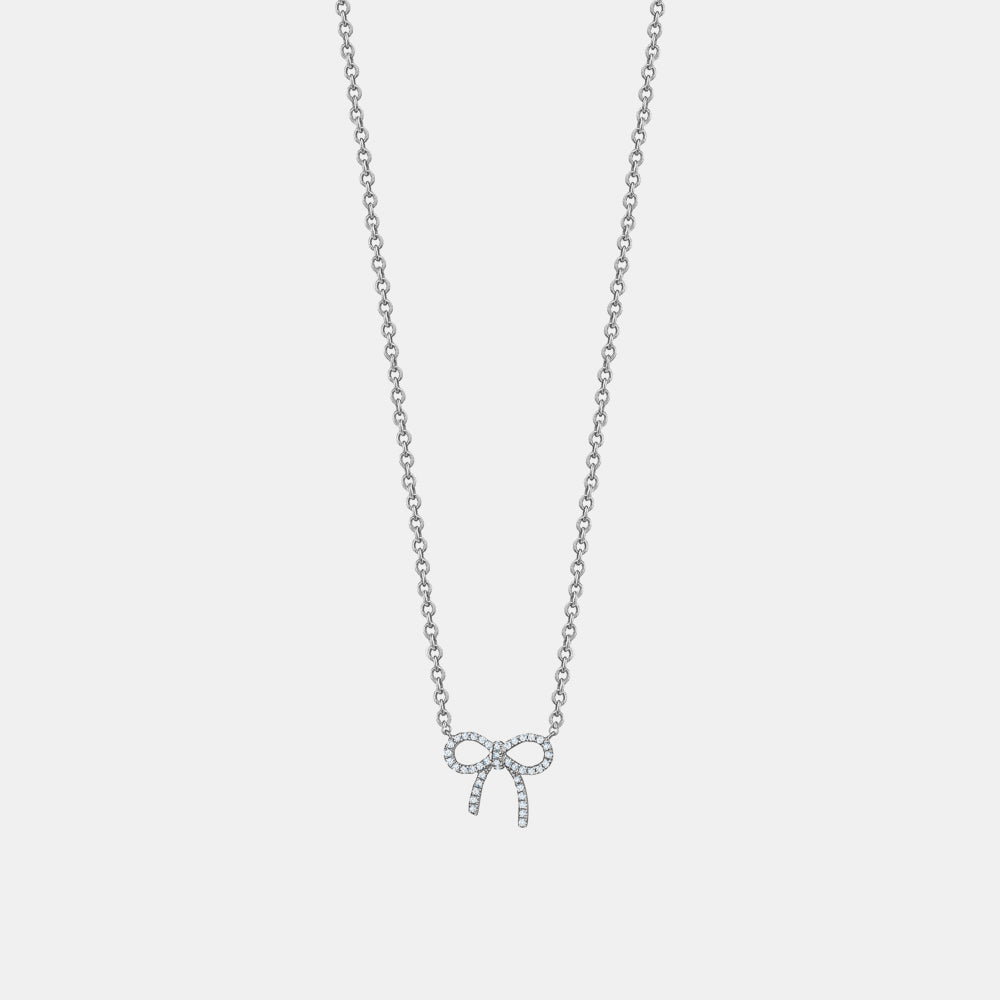 Diamond Bow Necklace