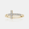 Bague croix diamantée