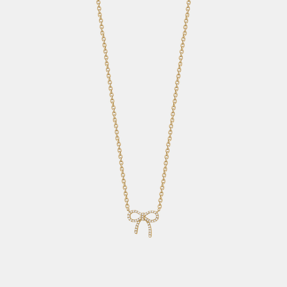 Diamond Bow Necklace