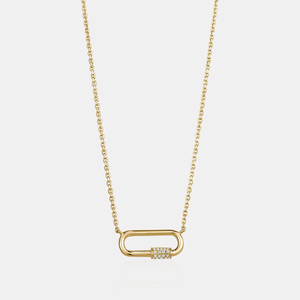 Gold and Diamond Clasp Necklace