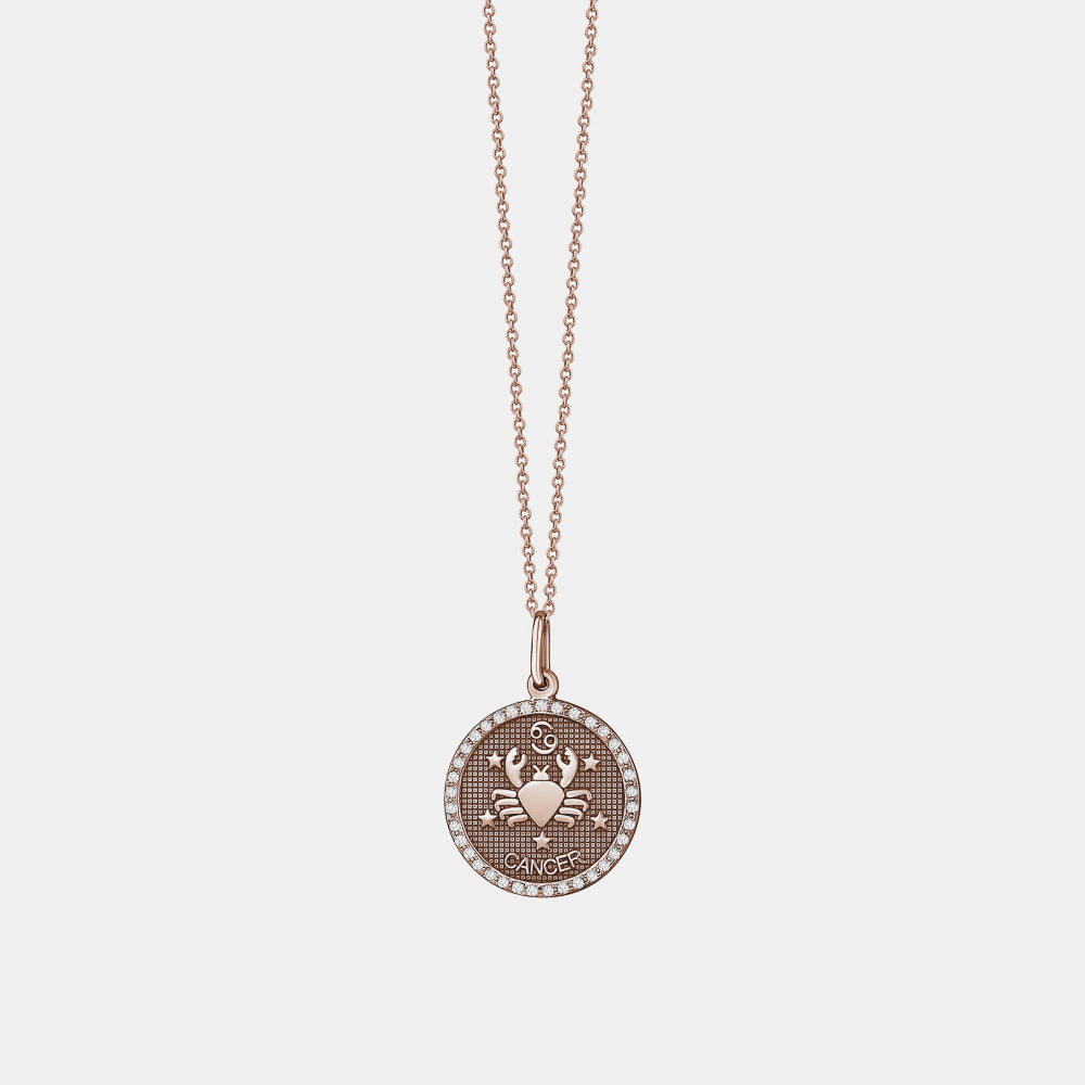 Diamond Border Zodiac Necklace