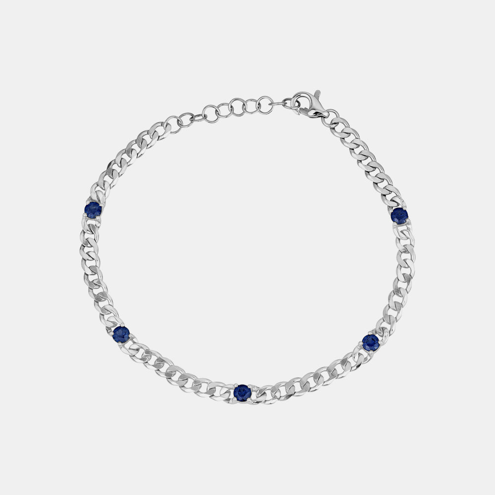 Blue Sapphire Bezel Bracelet