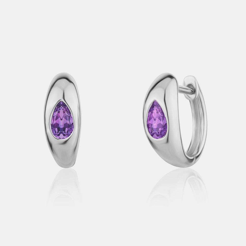 Amethyst Huggies