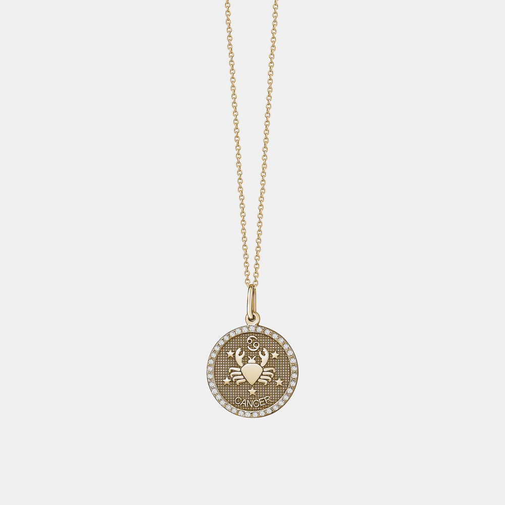 Diamond Border Zodiac Necklace