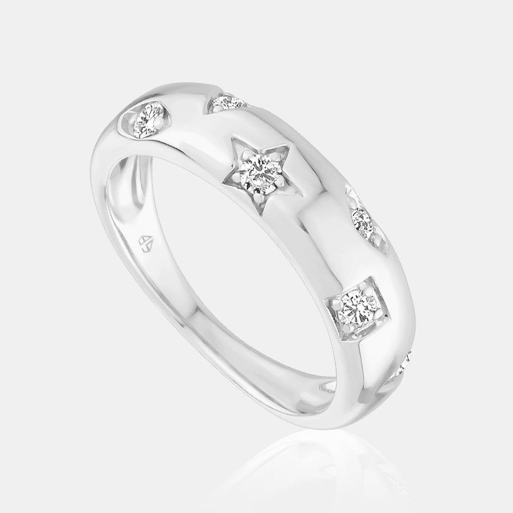 Multi-Shape Inlay Diamond Ring