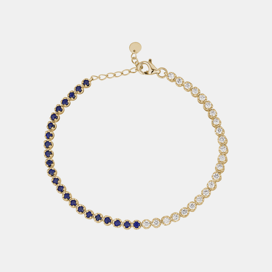 Bracelet demi-saphir bleu et demi-digitale
