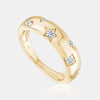 Bague à incrustation de diamants multiformes