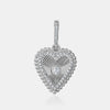 Breloque cœur en perles cannelées avec diamant
