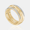 Bague à bordure de diamants torsadés