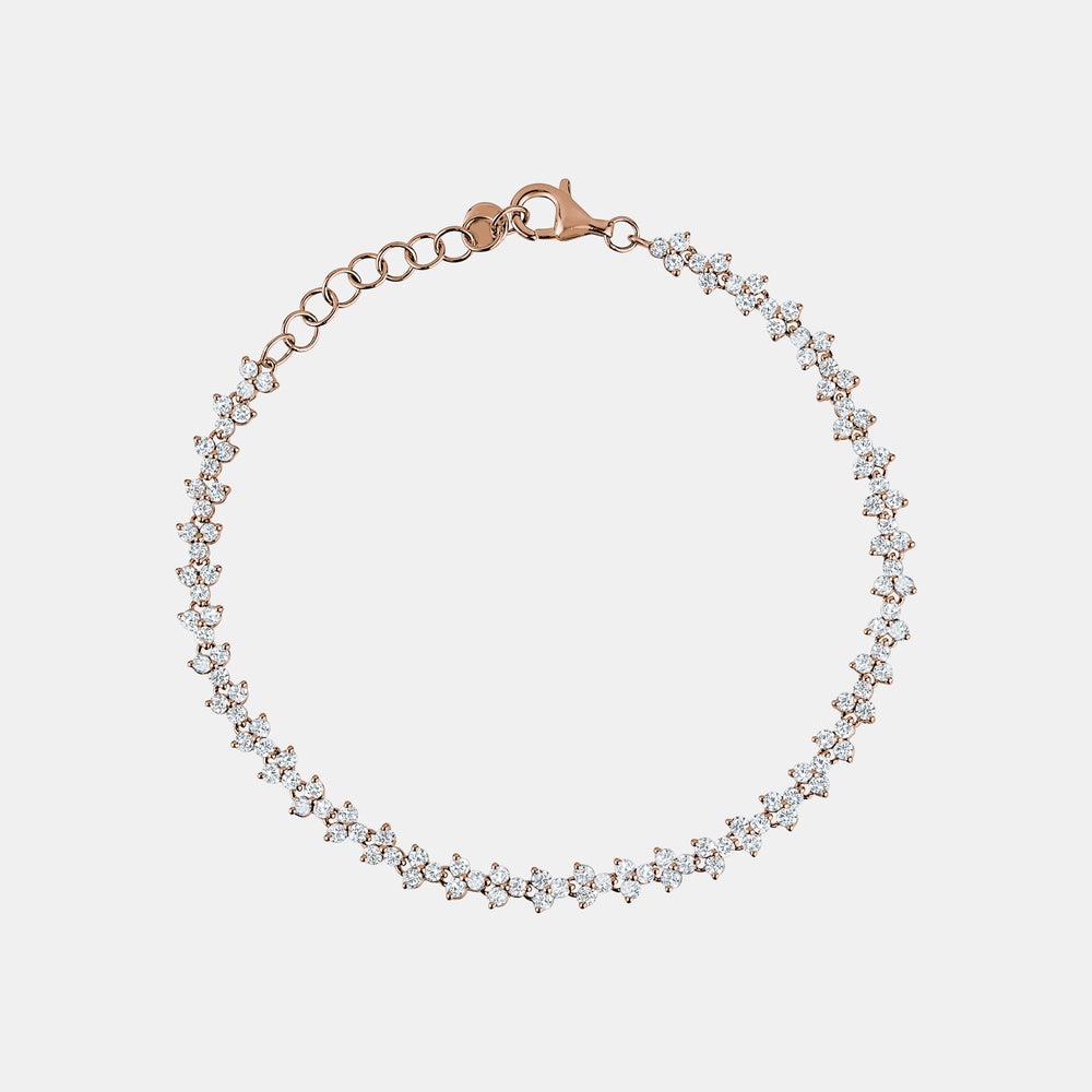 Diamond Trio Bracelet - 14K Rose Gold