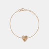 Bracelet cœur cannelé en diamant