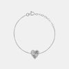 Bracelet cœur cannelé en diamant
