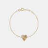 Bracelet cœur cannelé en diamant