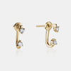 Boucles d'oreilles à double sertissage de diamants