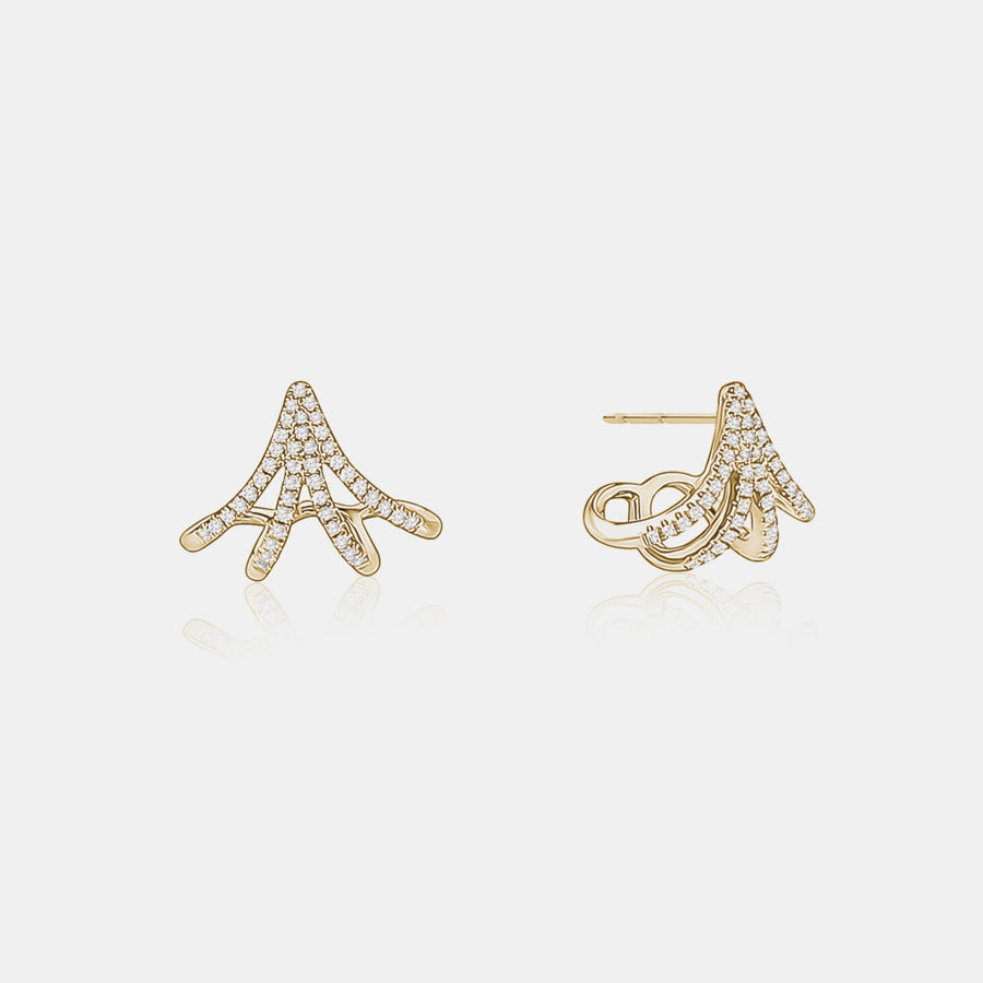 Boucles d'oreilles en forme de chenille à diamants