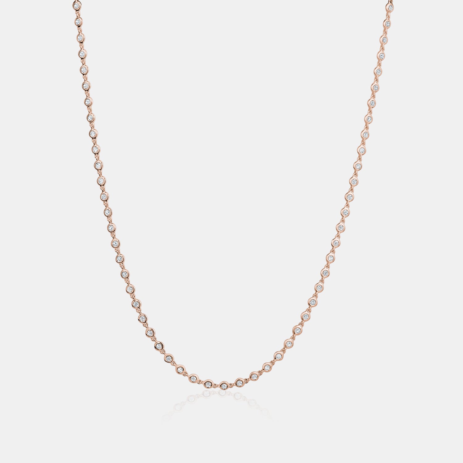 Bezel Set Diamond Necklace