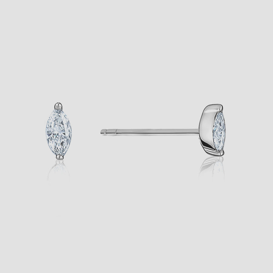 Goujons avec Diamant Coupe Marquise