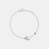 Bracelet d'initiales en cursive avec lunette en diamant