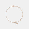 Bracelet d'initiales en cursive avec lunette en diamant