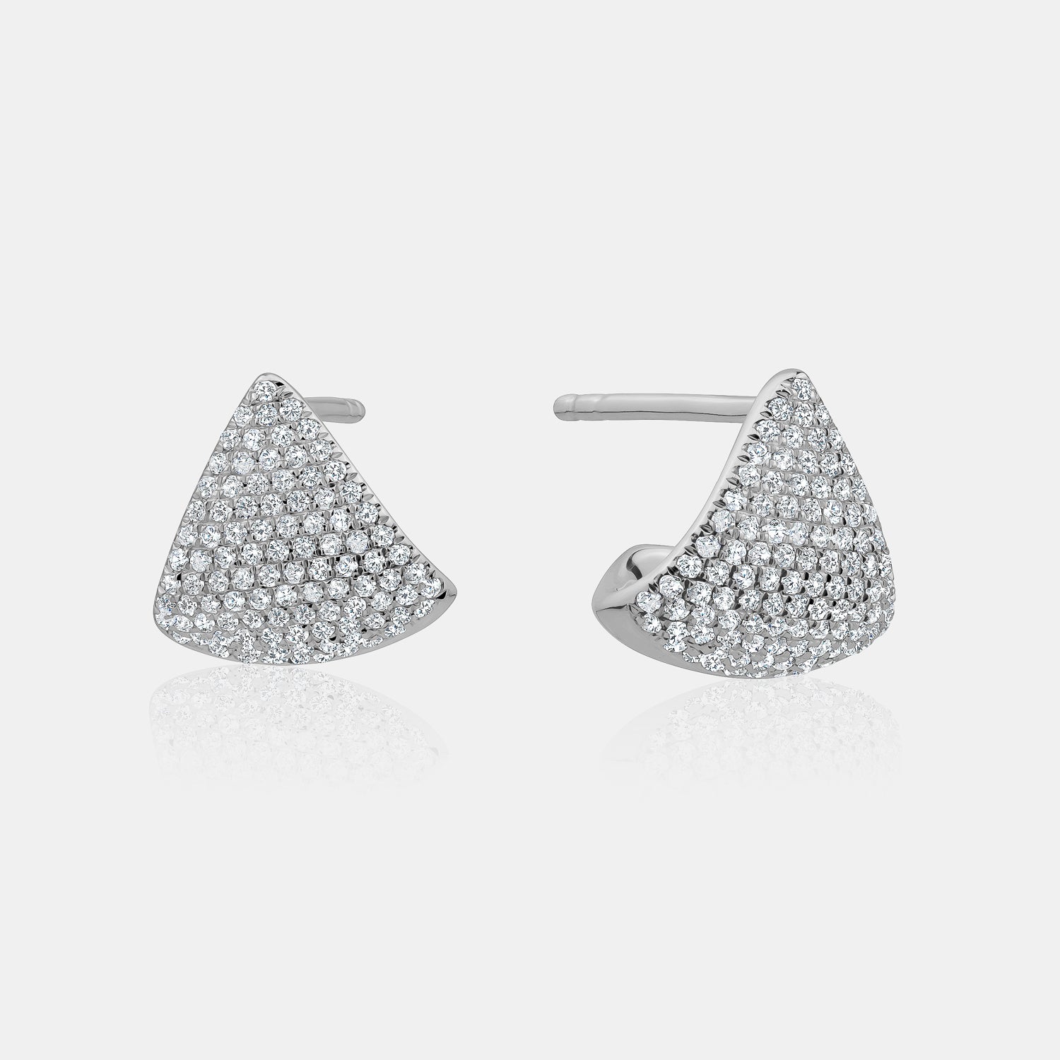 Pave Diamond Triangle Earrings