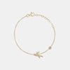 Bracelet d'initiales en cursive avec lunette en diamant