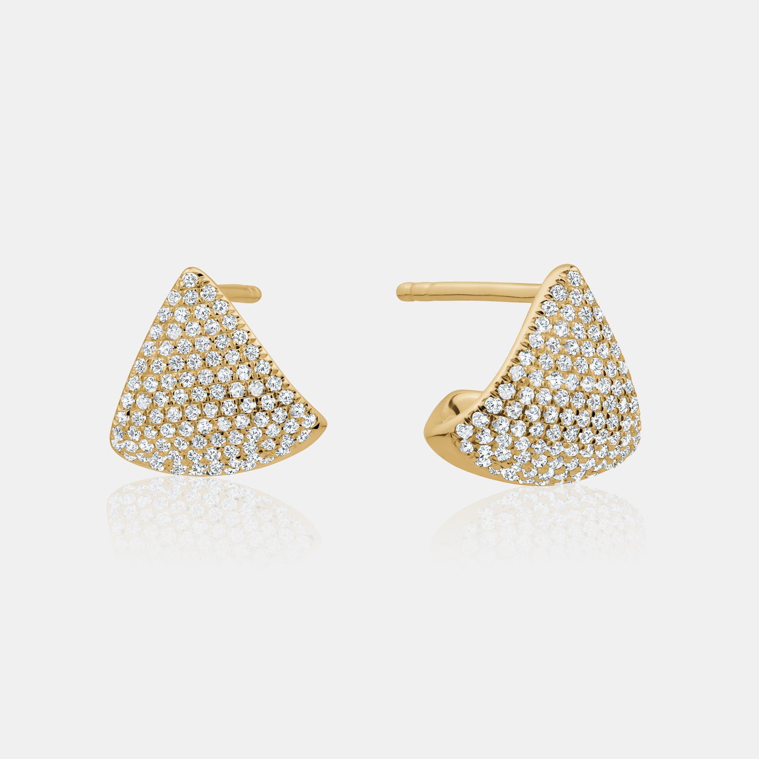 Pave Diamond Triangle Earrings