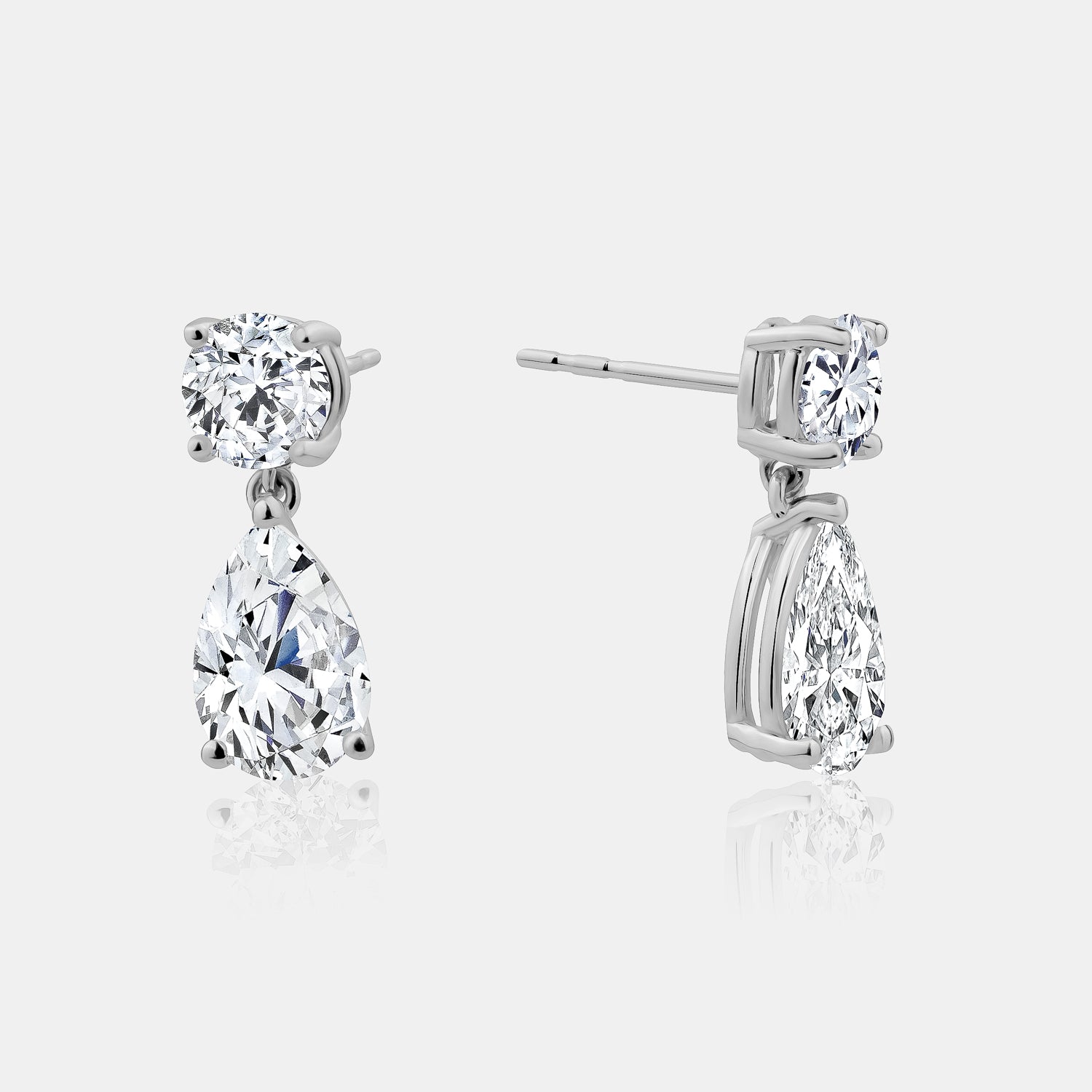 Lab Grown Pear Drop Statement Earrings