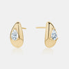 Lab Grown Tear Drop Puffy Earrings