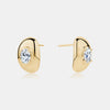 Lab Grown Oval Puffy Earrings
