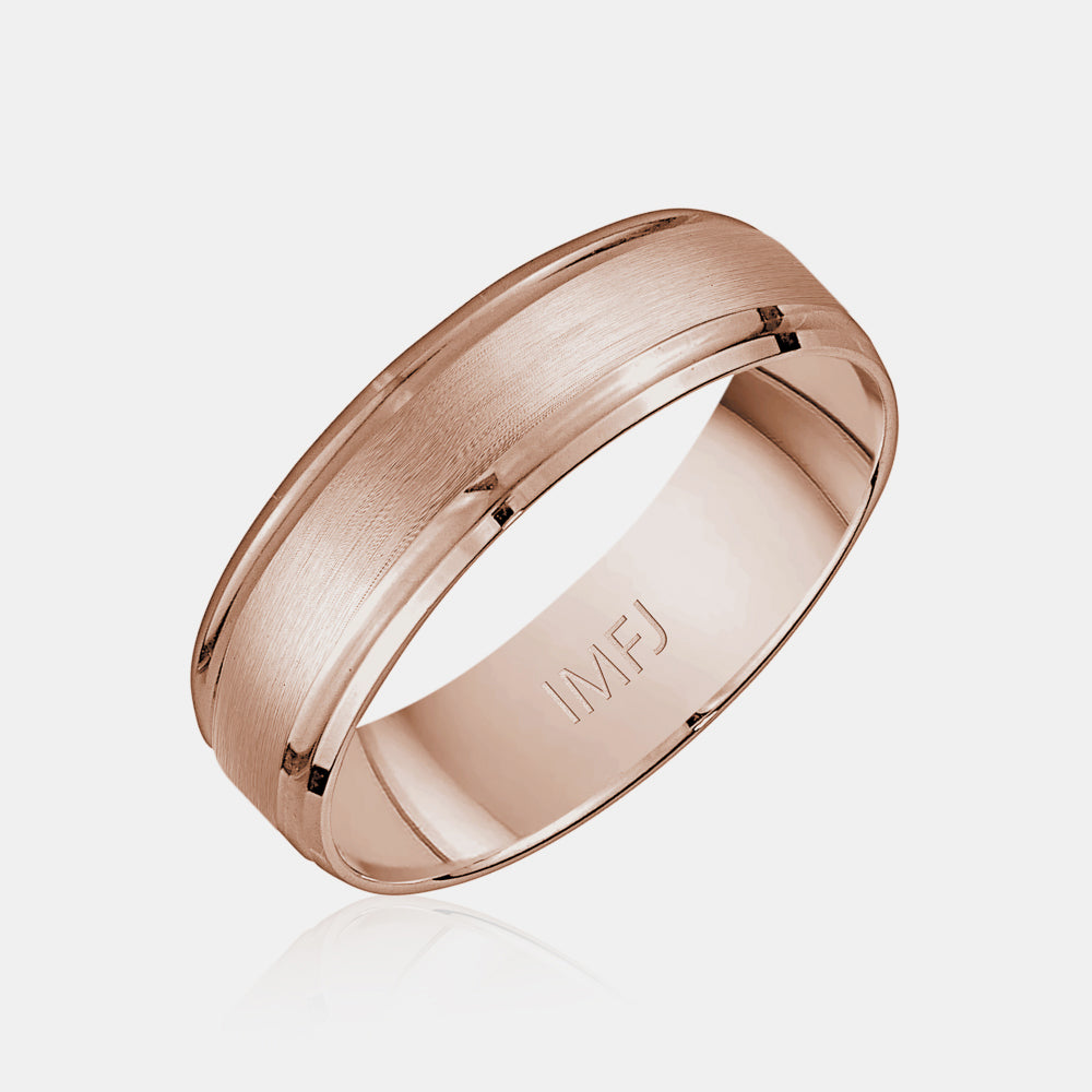 14K High Polished Rounded Beveled Edge Wedding Band