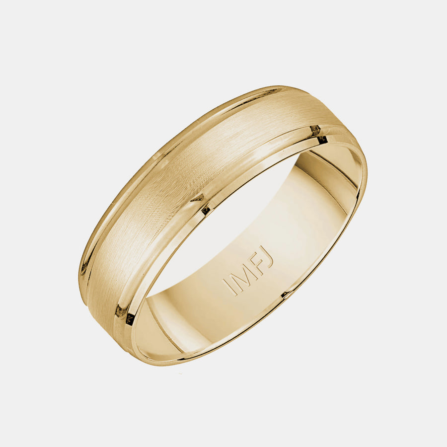 Alliance 14K à bord biseauté arrondi et hautement poli