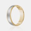 Alliance 18K bicolore à centre brossé