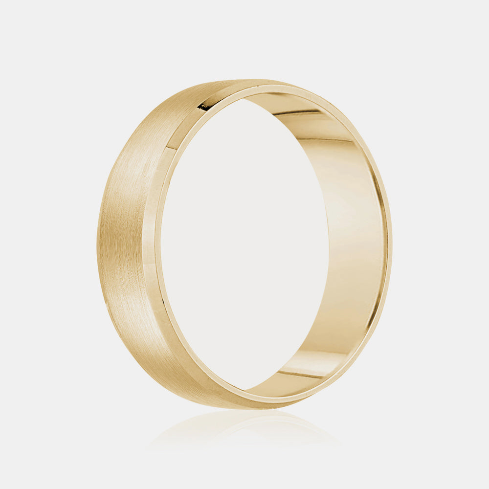 10K Brushed Center Wedding Band