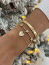 Bracelet cœur cannelé en diamant