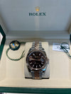 Rolex Datejust 41mm Two Tone Rose Gold Chocolate Dial Jubilee Bracelet Fluted Bezel