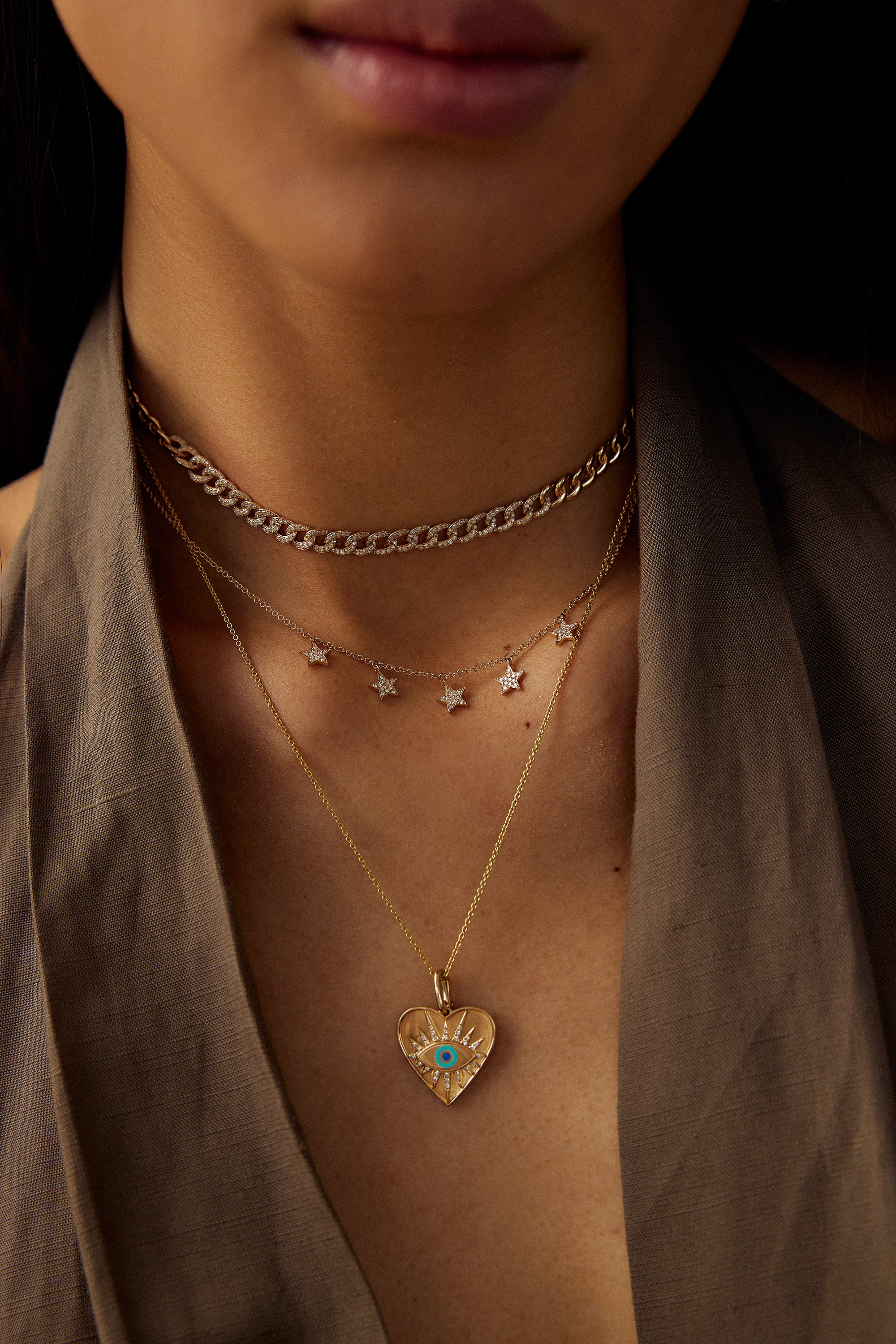 Evil Eye Heart Charm