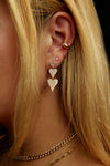 Boucles d'oreilles pendantes en forme de cœur de diamant