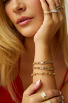 Bracelet à maillons cubains en diamant taillé en émeraude