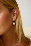 Clous d'oreilles cœur à bordure diamant