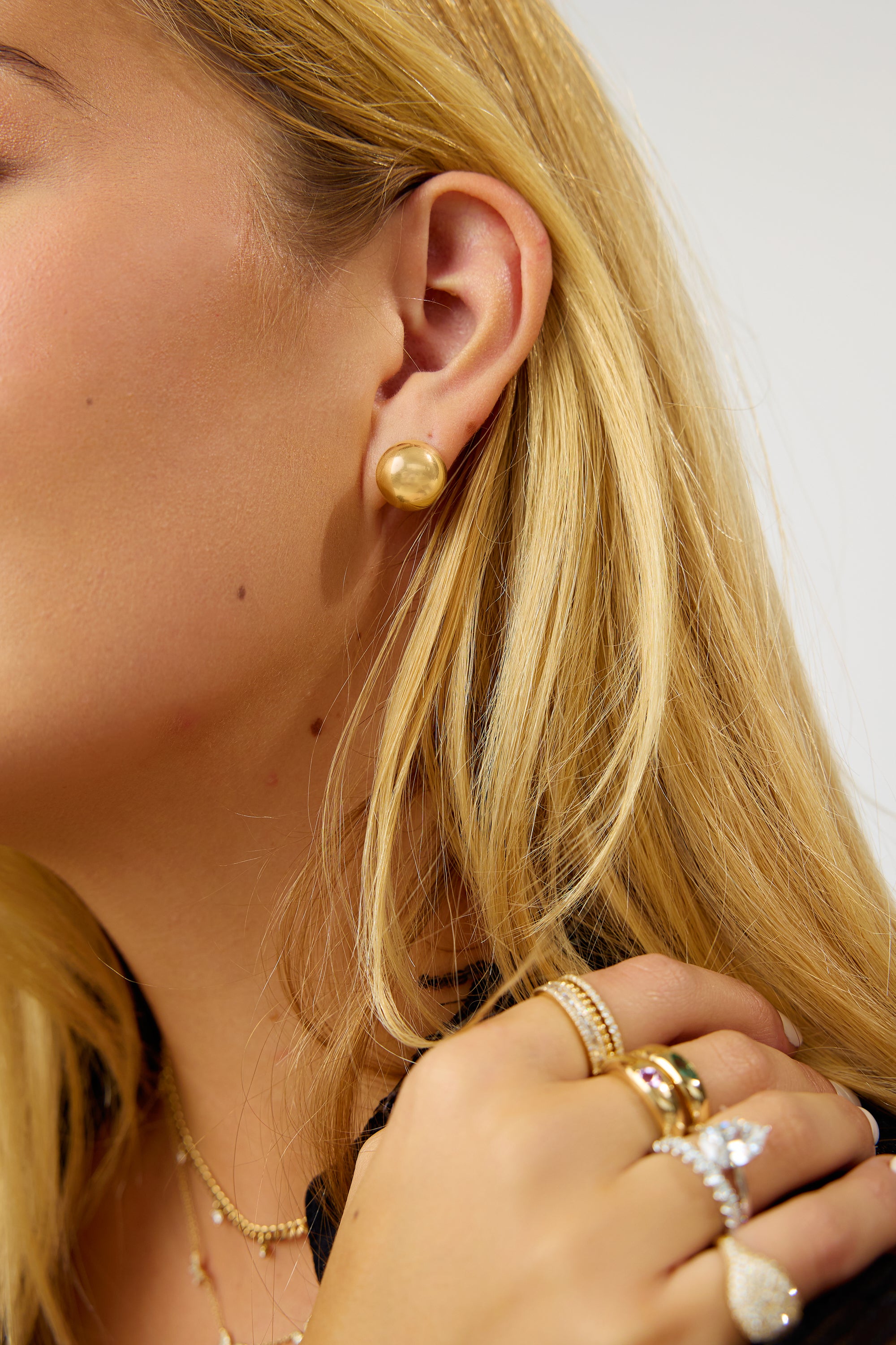 Solid Gold Dome Earrings