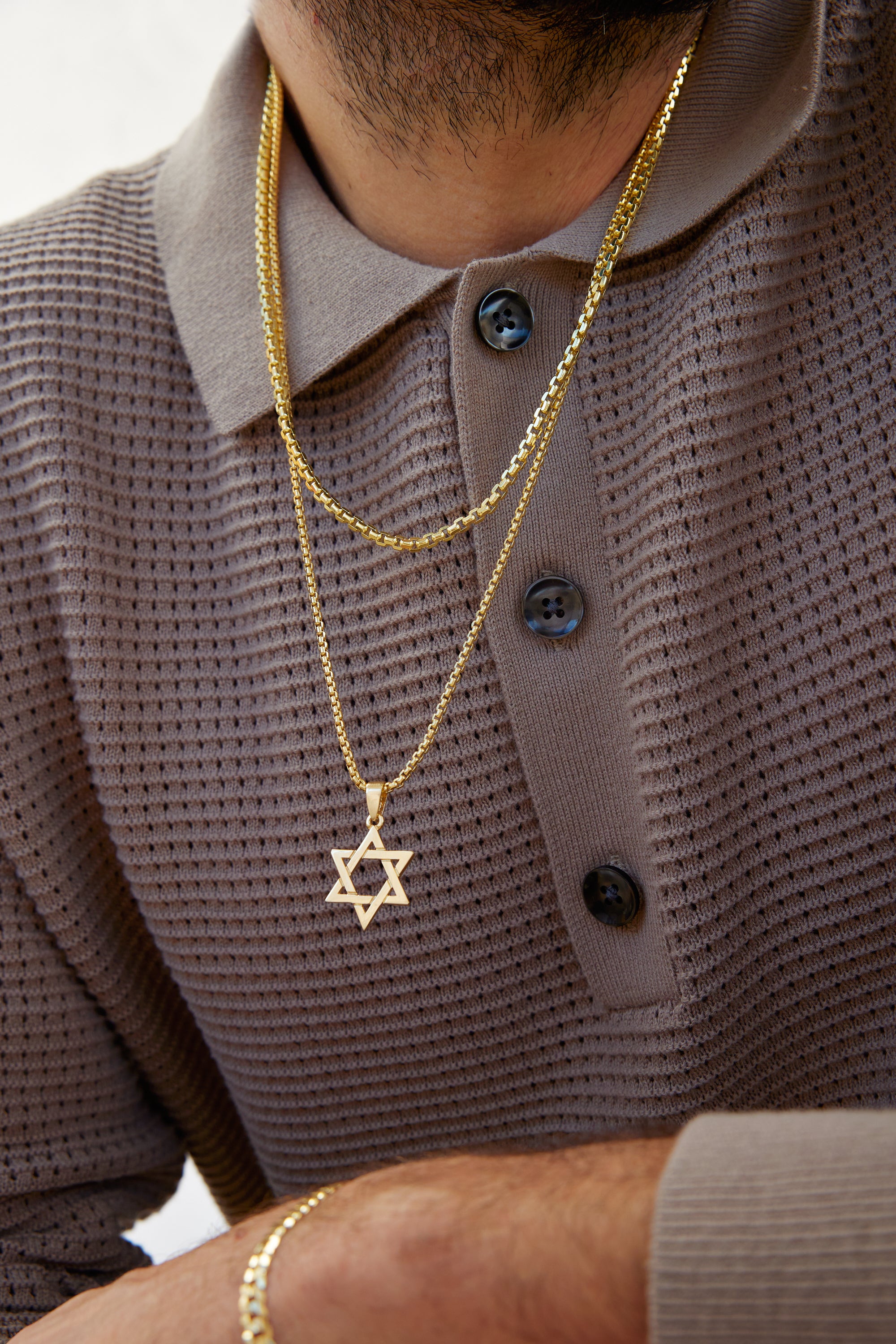 Solid Gold Star of David Pendant