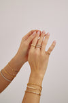 Bague pavée de perles à cinq rangs