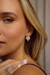 Fluted Dangling Heart Earrings