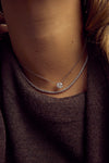 Lab Grown Floating Solitaire Necklace