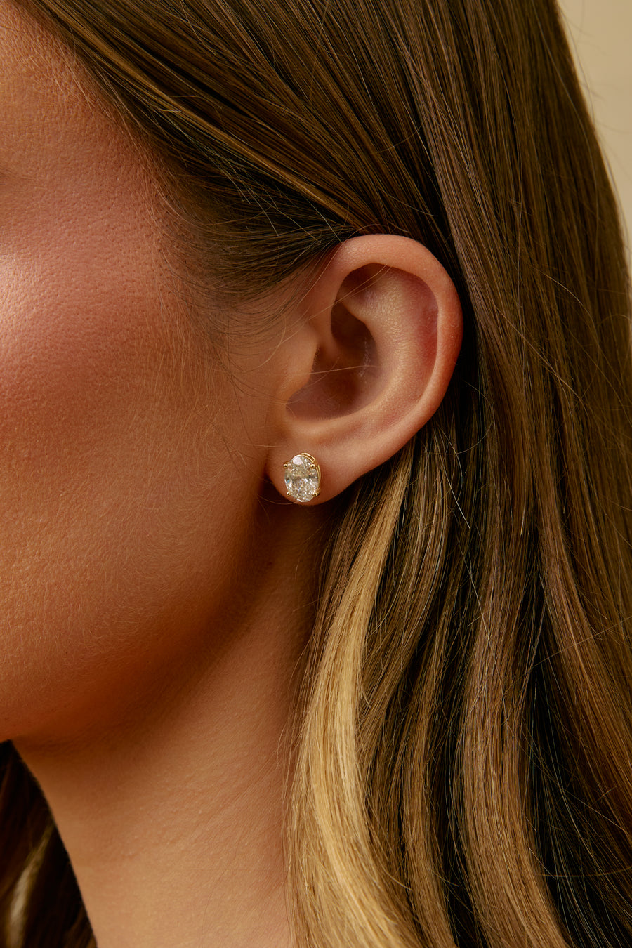 Lab Grown Oval Diamond Studs