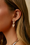 Boucles d'oreilles pendantes en forme de cœur de diamant